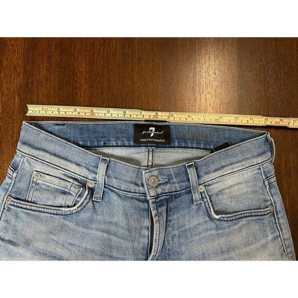7 for all Mankind Jeans Women 30 Light Wash Comfy Academia Preppy Western Y2K - Picture 6 of 10